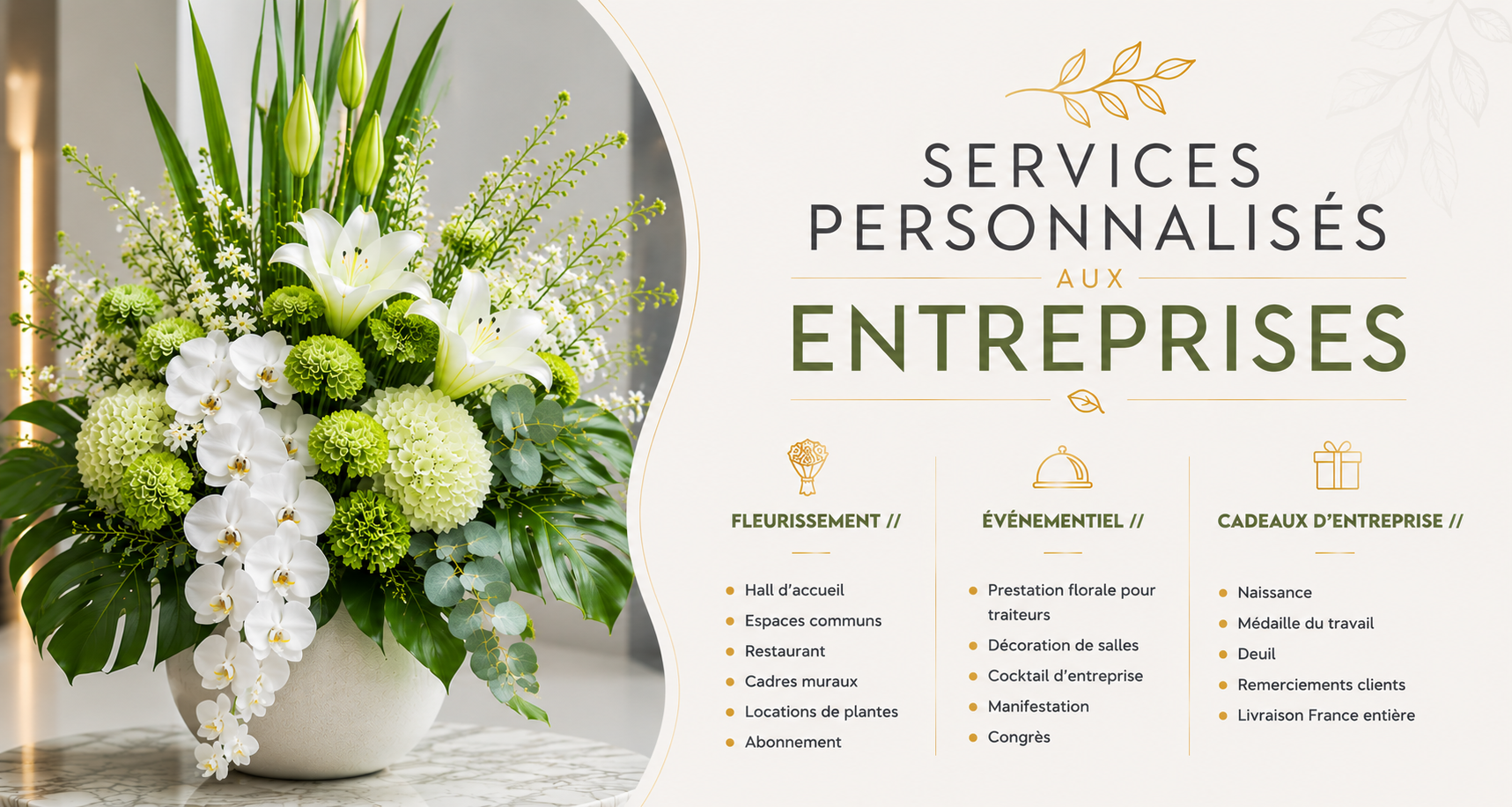 Fleurs & Design embellit vos entreprises et bureaux